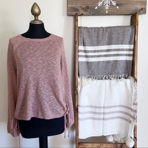 Pink Republic Bell Sleeve Knit Sweater Blush Pink Size Medium